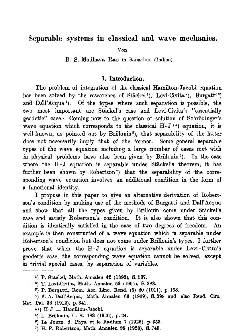 Separable systems in classical and wave mechanics by Unknown