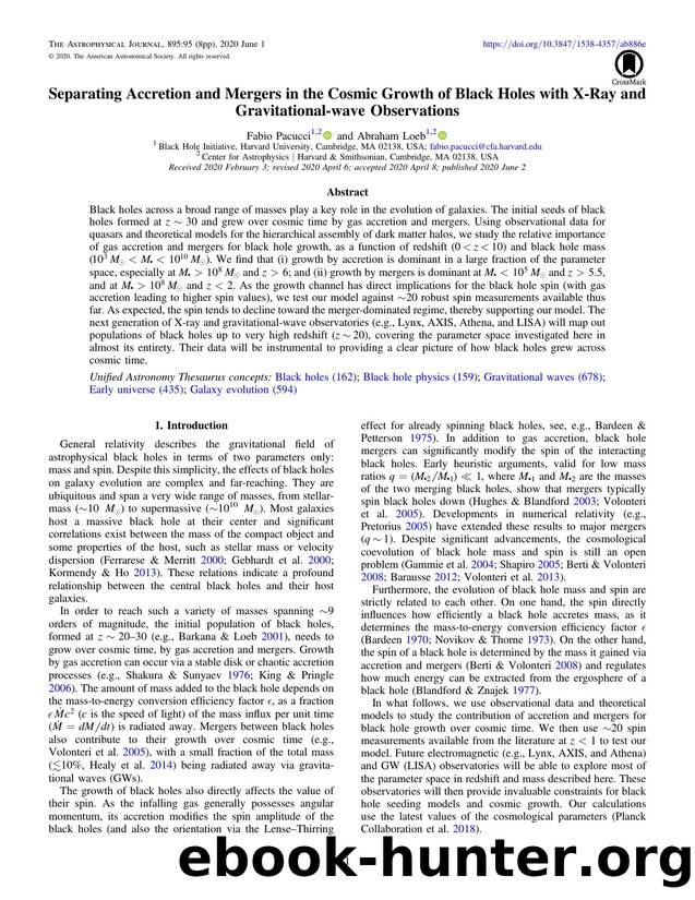 Separating Accretion and Mergers in the Cosmic Growth of Black Holes with X-Ray and Gravitational-wave Observations by Fabio Pacucci & Abraham Loeb