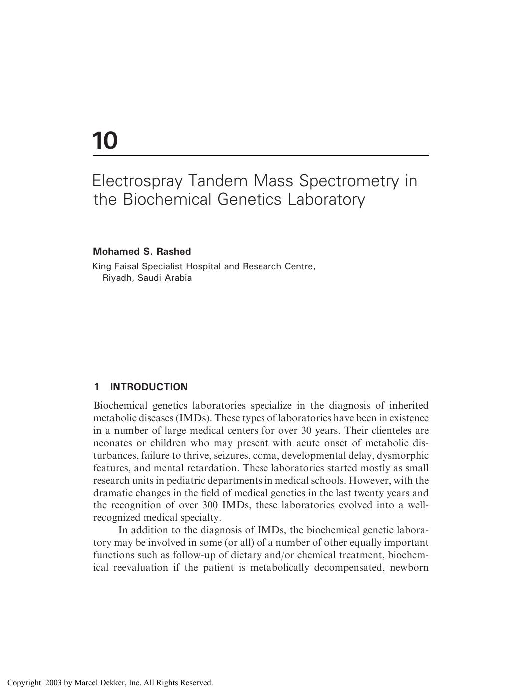 Separation Techniques in Clinical Chemistry by Mohamed S. Rashed