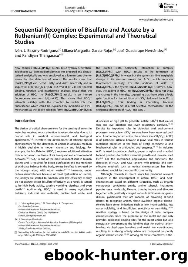 Sequential Recognition of Bisulfate and Acetate by a Ruthenium(II) Complex: Experimental and Theoretical Studies by Unknown