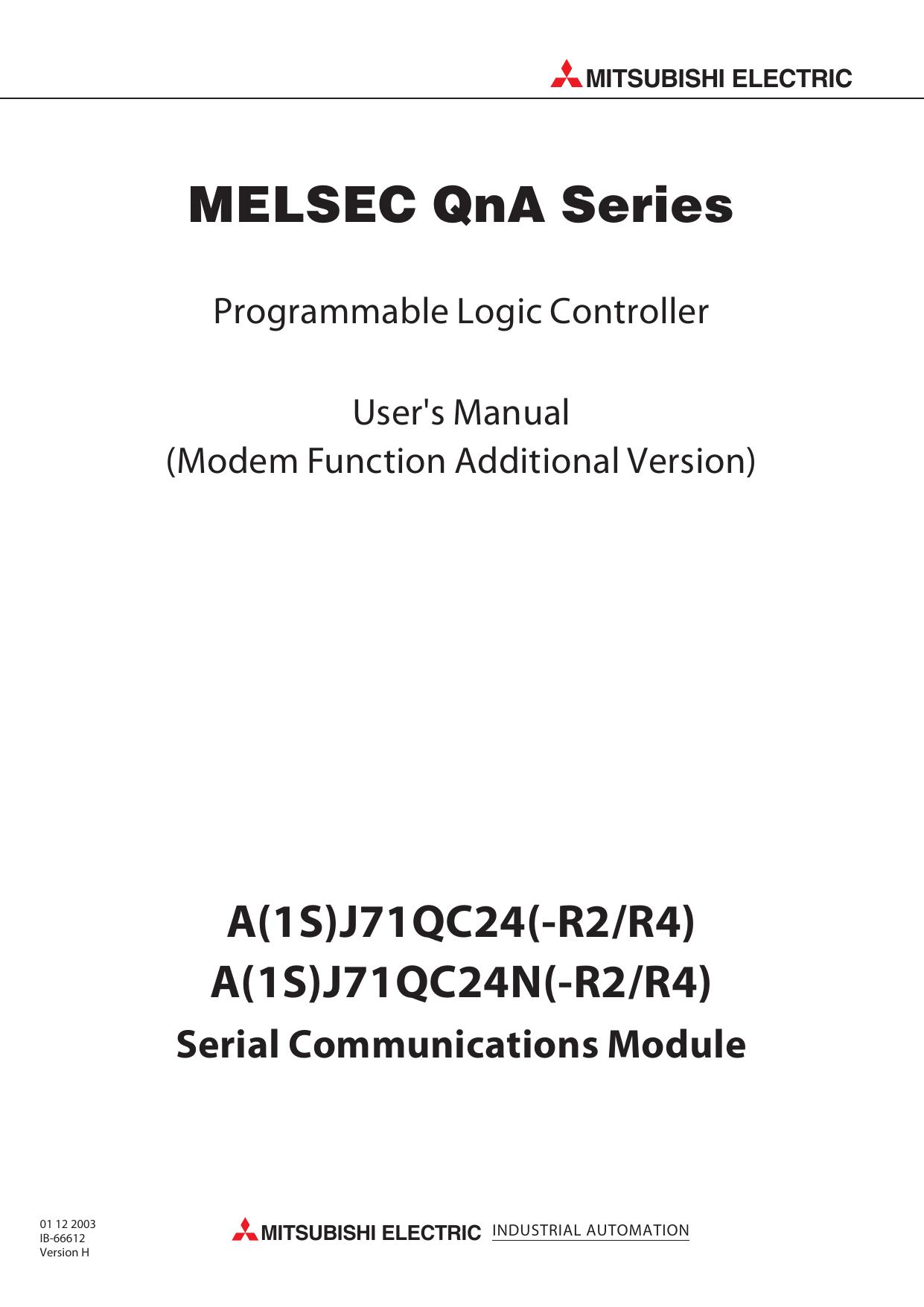 Serial Communications Module User's Manual (Modem Function Additional Version) [16] by Unknown