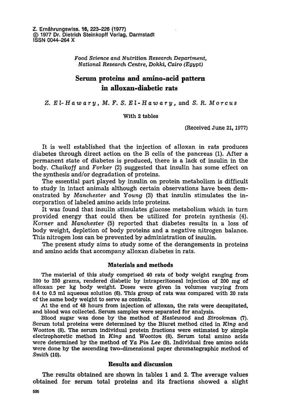 Serum proteins and amino-acid pattern in alloxan-diabetic rats by Unknown