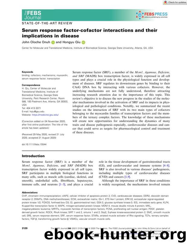 Serum response factorâcofactor interactions and their implications in disease by Unknown