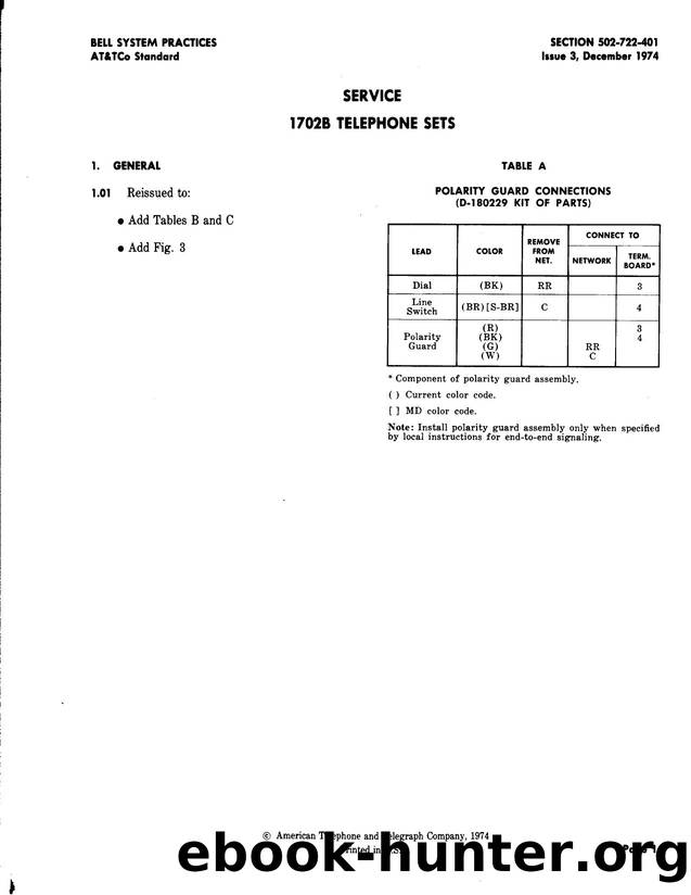 Service 1702B Telephone Sets by AT&&T