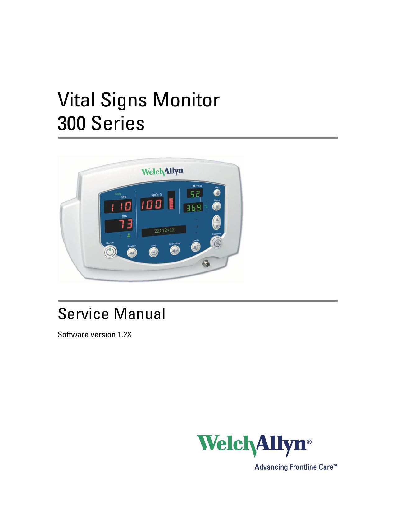 Service Manual - Vital Signs Monitor 300 Series by Copyright Welch Allyn