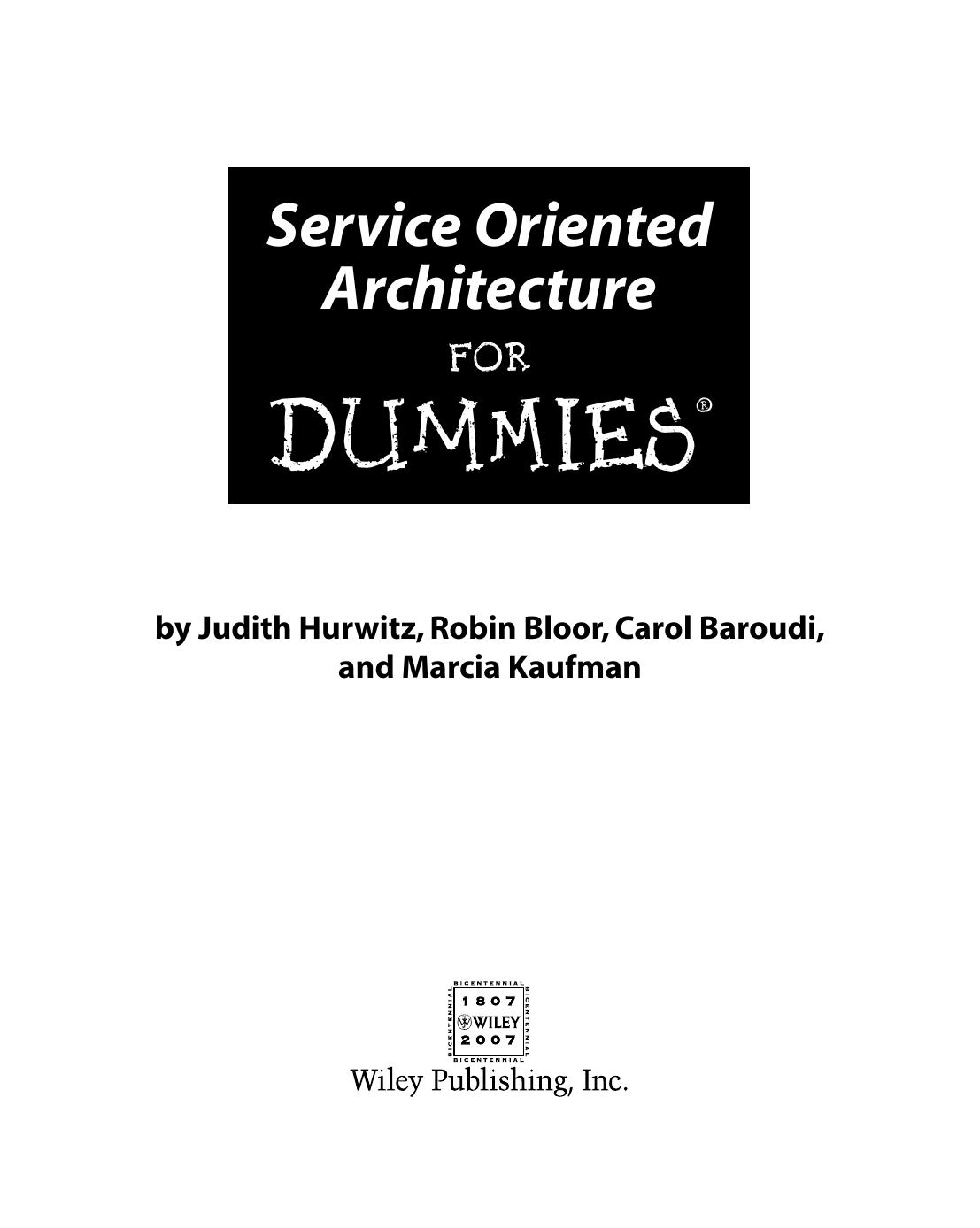 Service Oriented Architecture for DUMmIES by Unknown