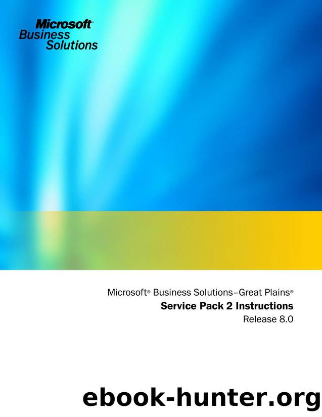 Service Pack 2 Instructions by Microsoft Business Solutions
