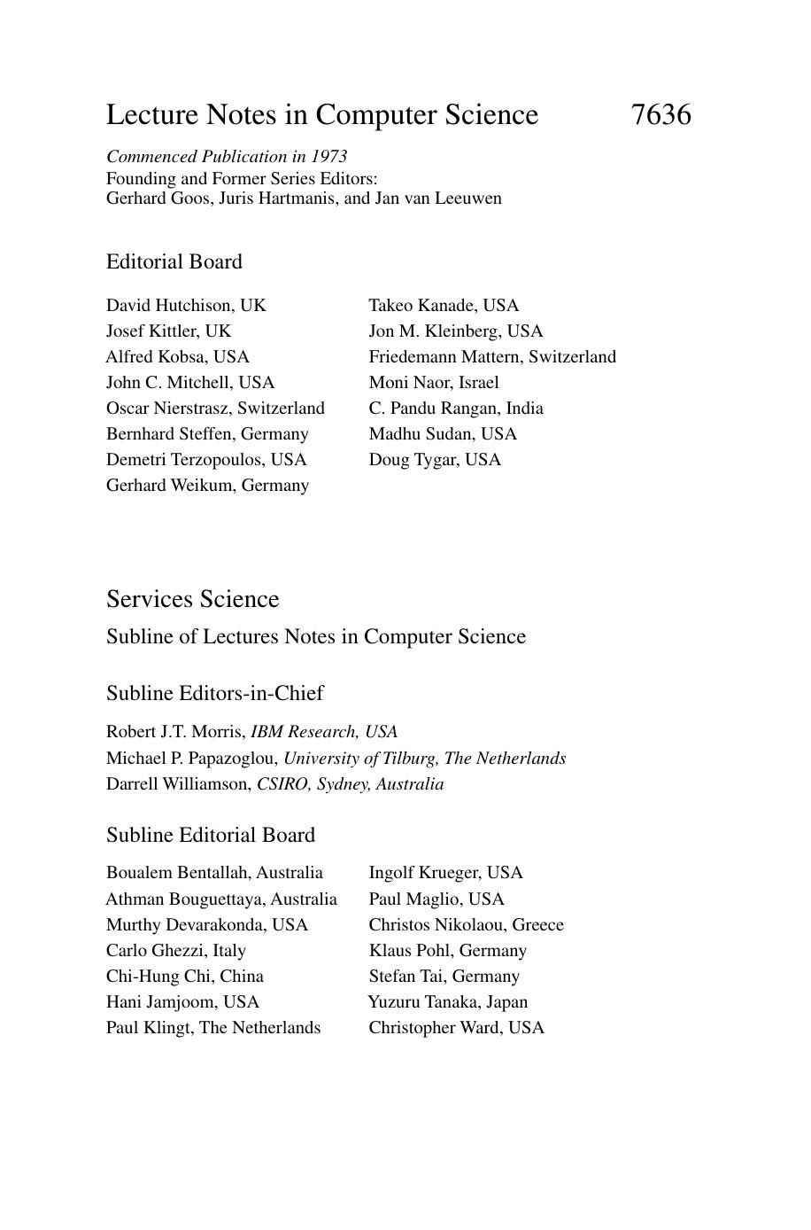 Service-Oriented Computing: 10th International Conference, ICSOC 2012, Shanghai, China, November 12-15, 2012. Proceedings by unknow