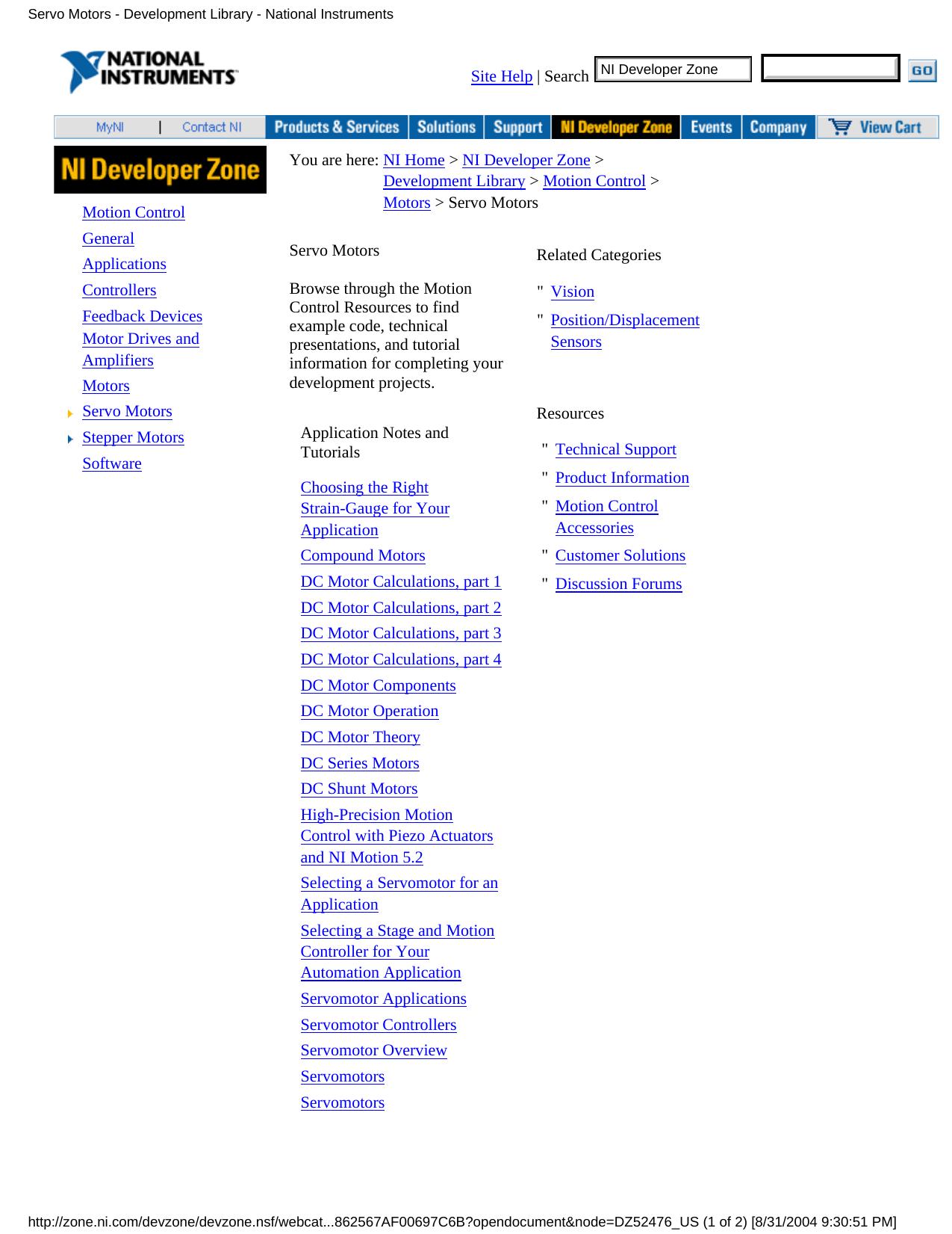 Servo Motors - Development Library - National Instruments by Unknown