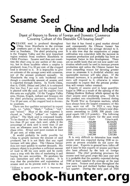 Sesame seed in China and India by Unknown