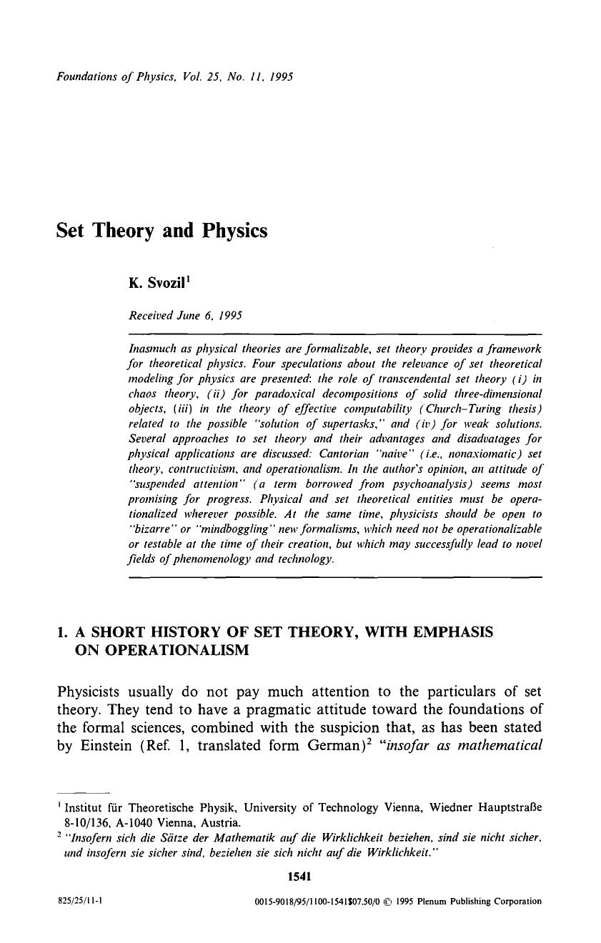 Set theory and physics by Unknown