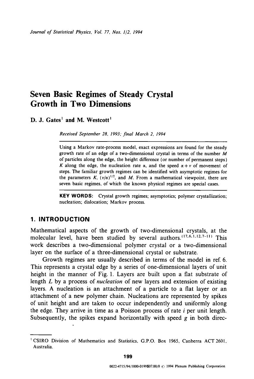 Seven basic regimes of steady crystal growth in two dimensions by Unknown