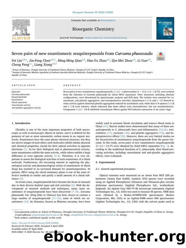 Seven pairs of new enantiomeric sesquiterpenoids from Curcuma phaeocaulis by unknow