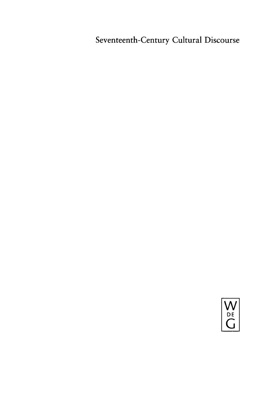 Seventeenth-Century Cultural Discourse by Thomas Worcester