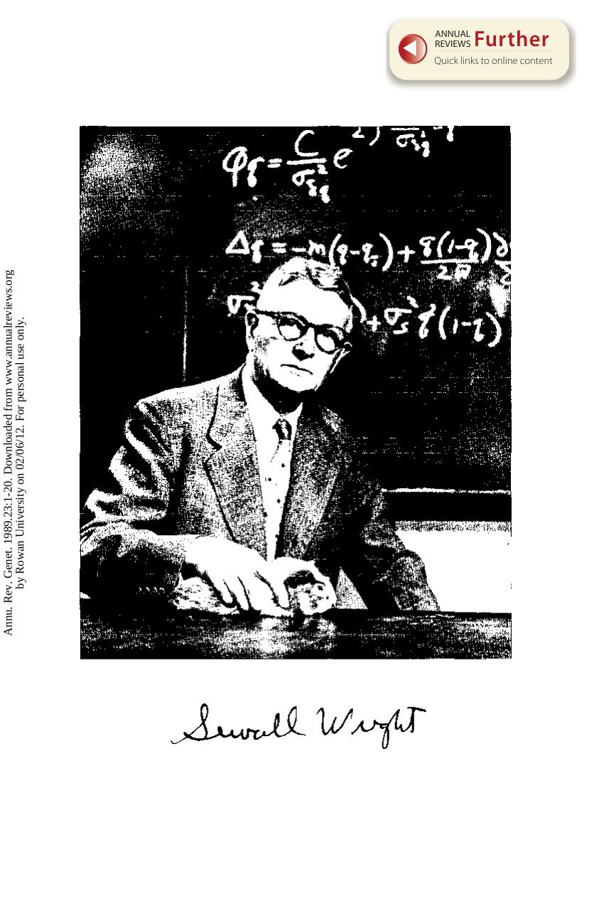 Sewall Wright's Contributions to Physiological Genetics and to Inbreeding Theory and Practice by Elizabeth S. Russell