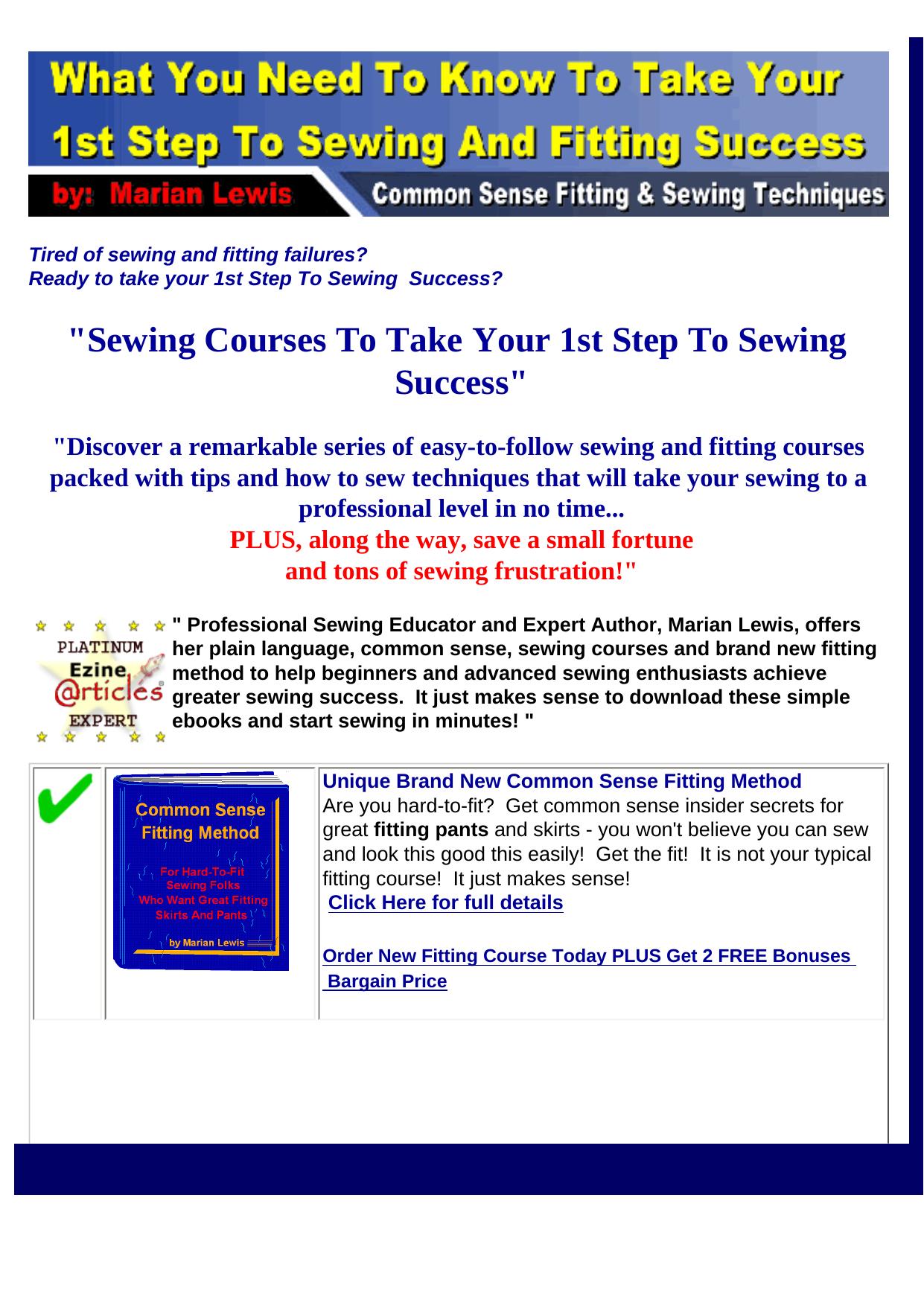 Sewing And Fitting Course EBooks. by Best of Kuszter's Collection