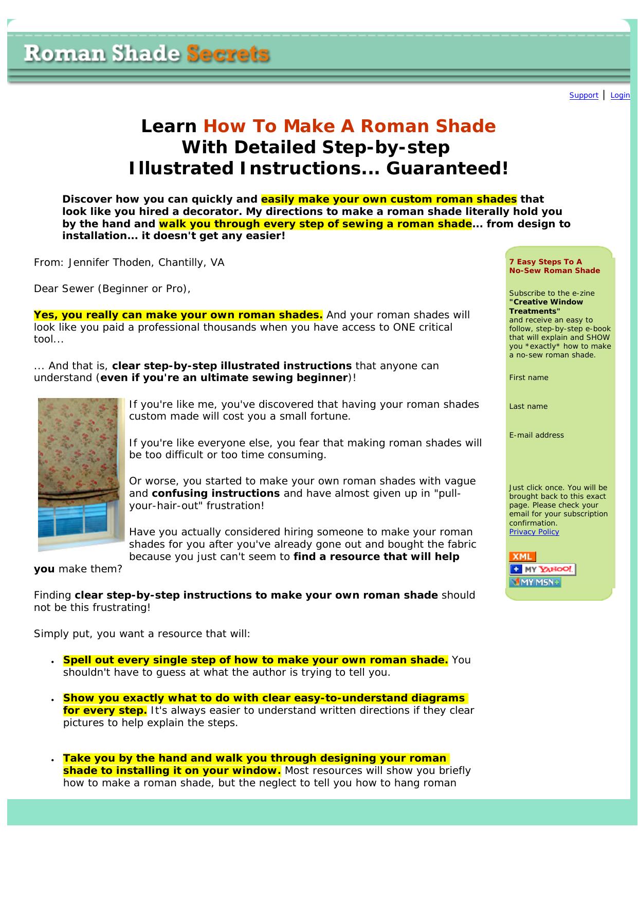 Sewing Roman Shades. by Best of Kuszter's Collection