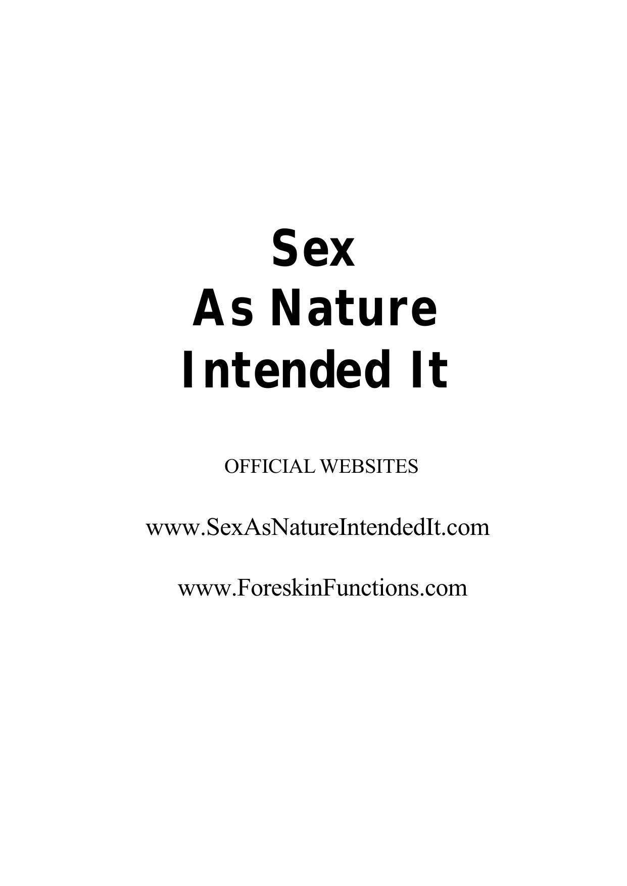 Sex as Nature Intended It by Kristen O’Hara