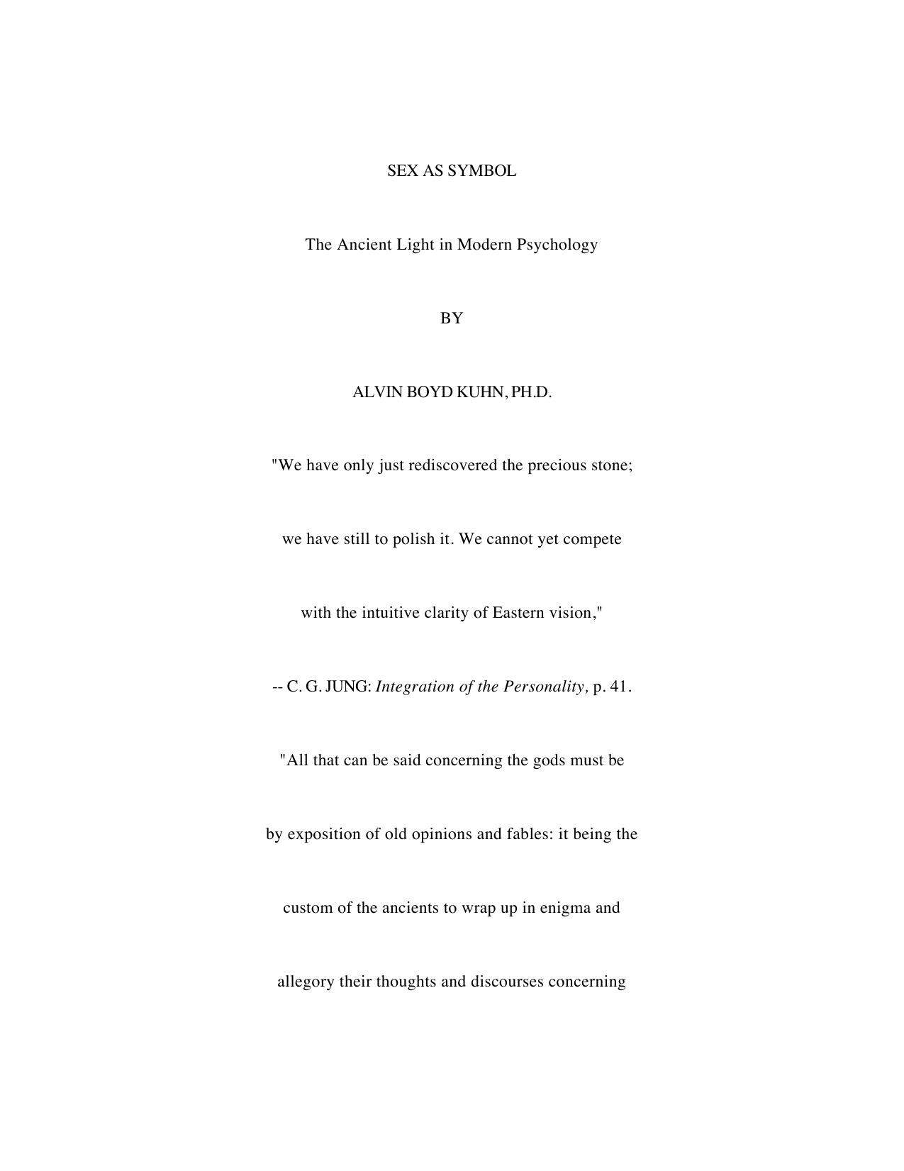 Sex as a Symbol Alvin Boyd Kuhn by Sevan