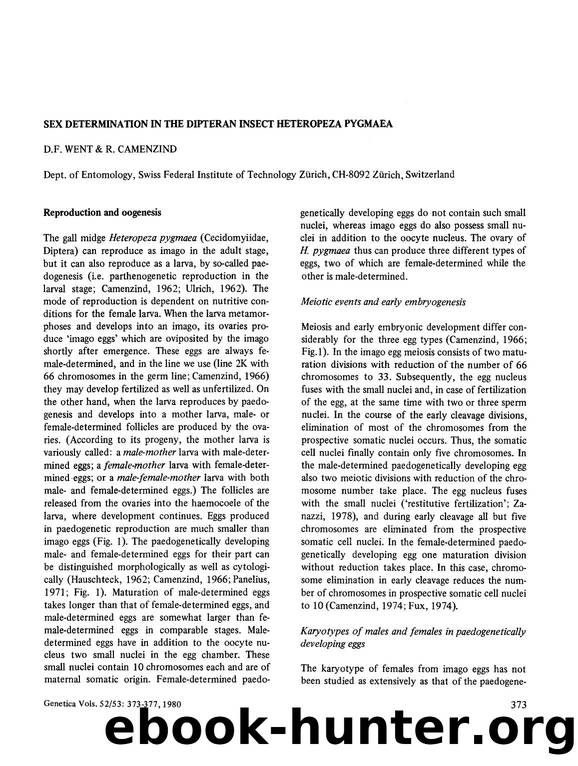 Sex determination in the Dipteran insect Heteropeza pygmaea by Unknown