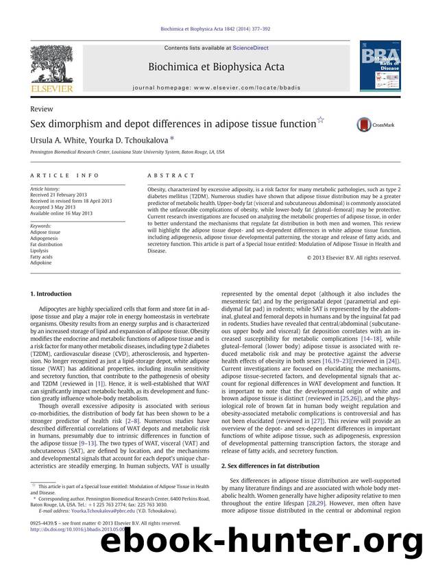 Sex dimorphism and depot differences in adipose tissue function by Ursula A. White & Yourka D. Tchoukalova