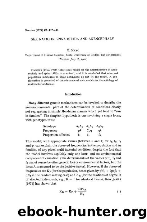 Sex ratio in spina bifida and anencephaly by Unknown