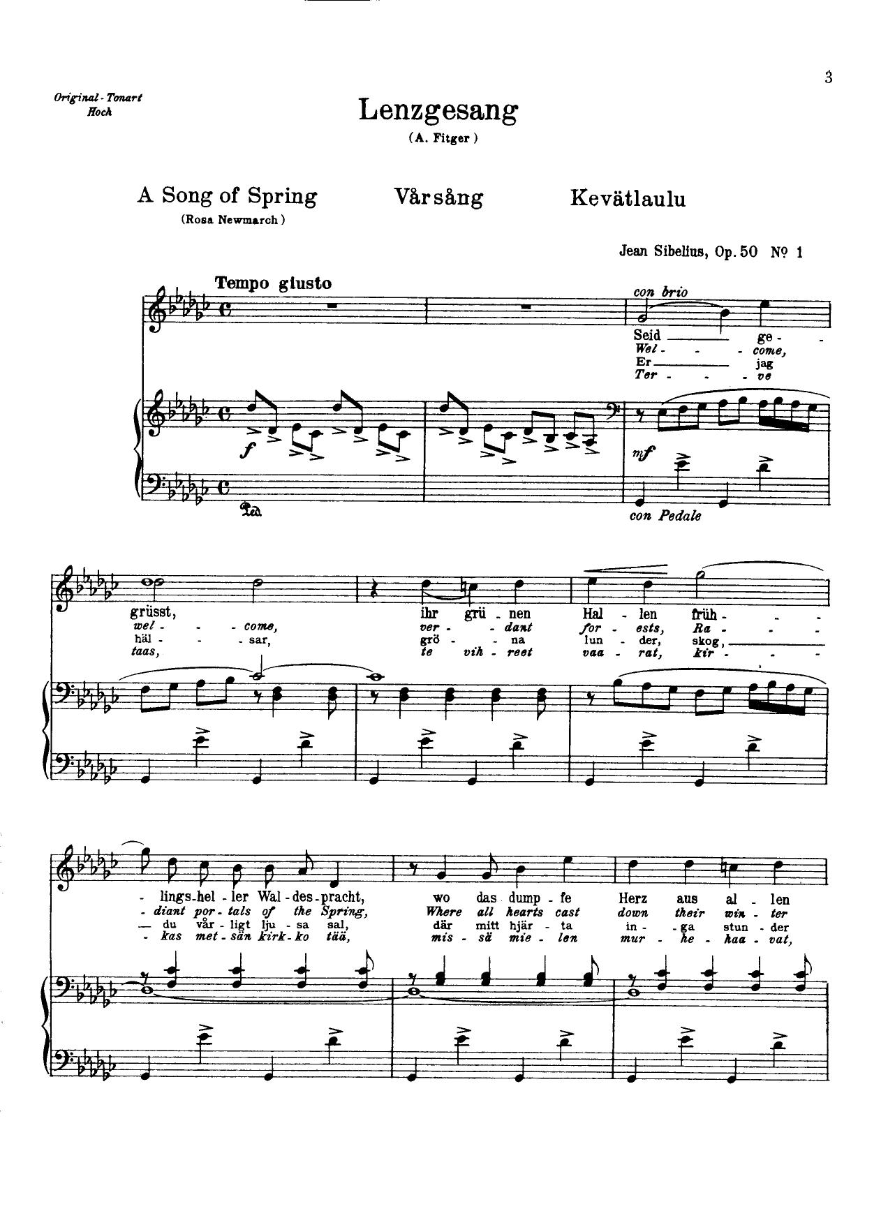 Sex saÌnger, Op.50 voice and piano by Unknown