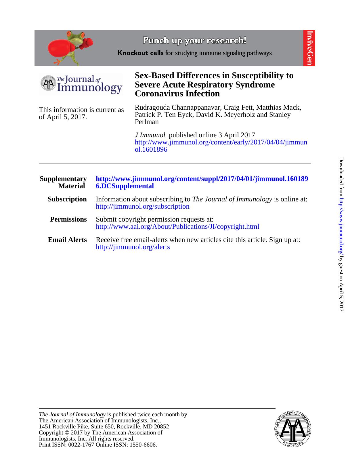 Sex-Based Differences in Susceptibility to Severe Acute Respiratory Syndrome Coronavirus Infection by Unknown