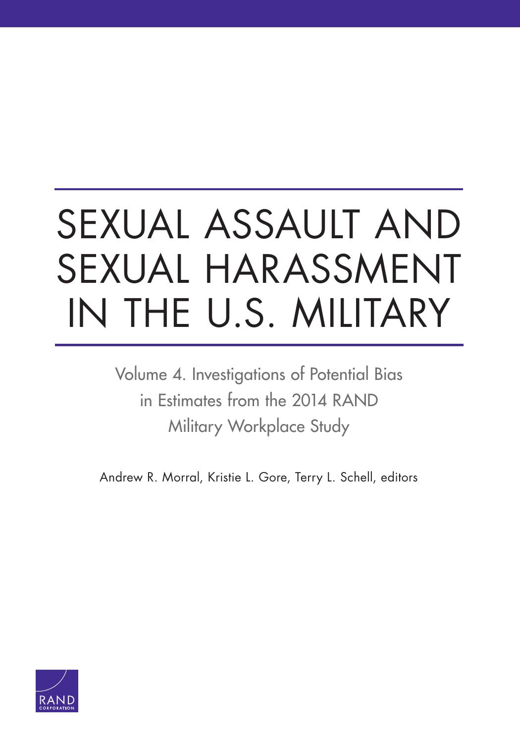 Sexual Assault and Sexual Harassment in the U.S. Military: Volume 4 by Unknow