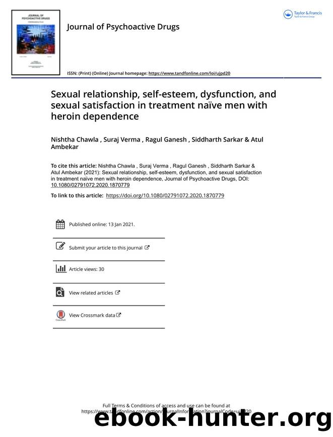 Sexual relationship, self-esteem, dysfunction, and sexual satisfaction in treatment naÃ¯ve men with h by Nishtha Chawla & Suraj Verma & Ragul Ganesh & Siddharth Sarkar & Atul Ambekar