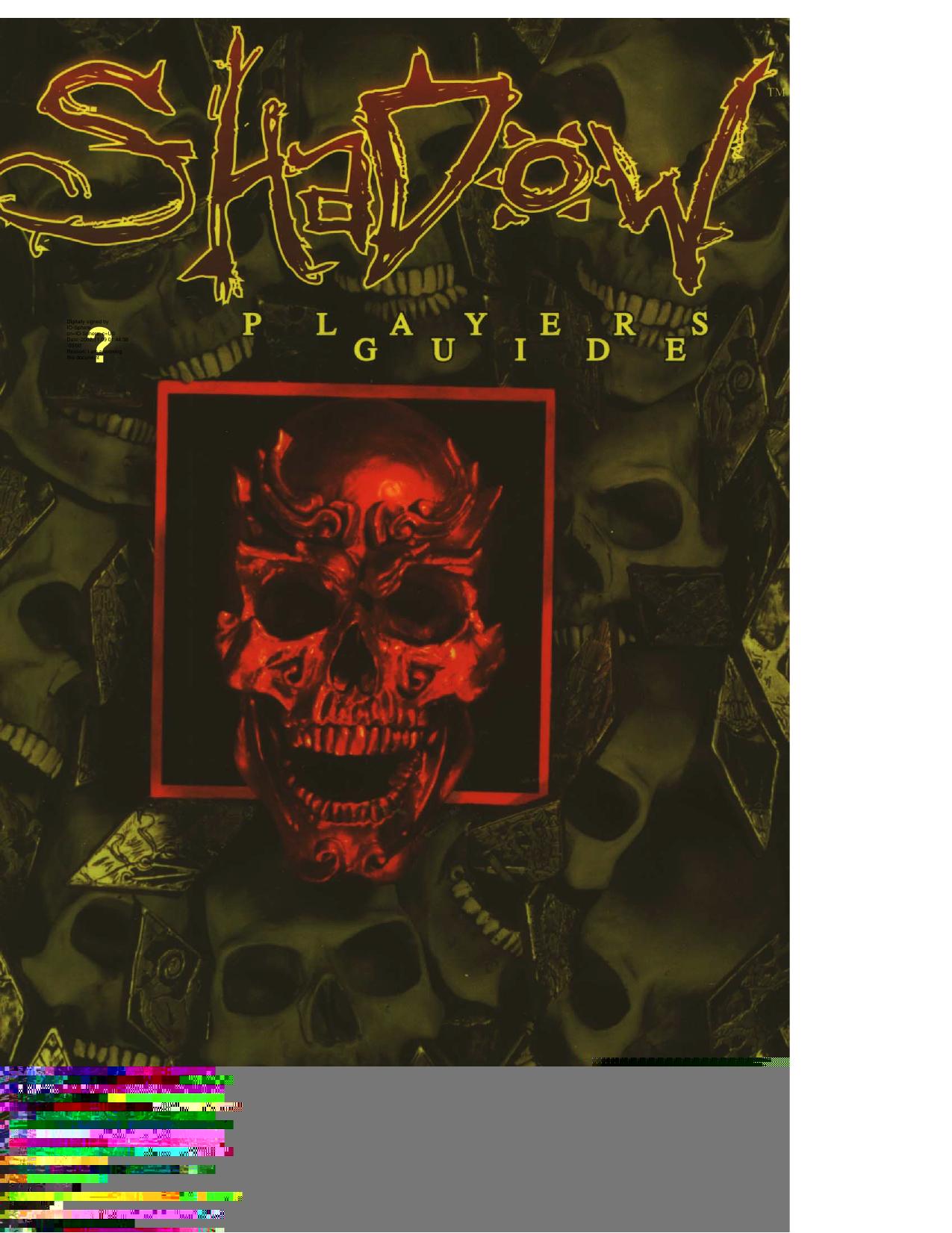 Shadow Player's Guide (1997) by Unknown