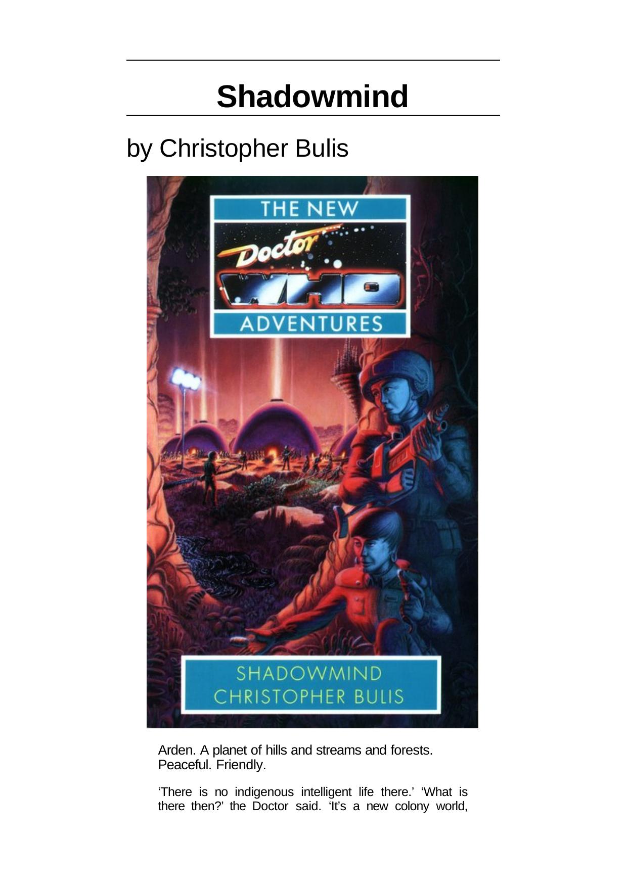 Shadowmind (The New Doctor Who Adventures) by Christopher Bulis