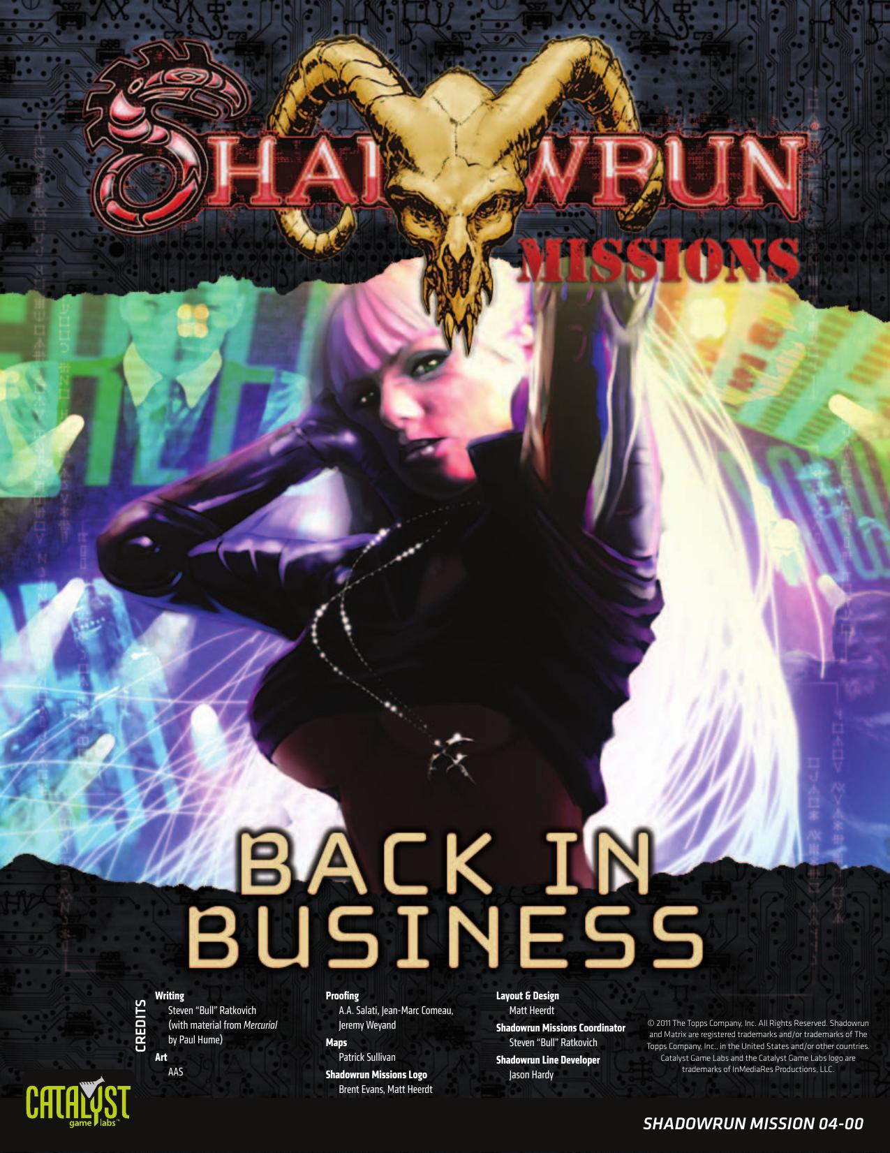 Shadowrun Missions: Back in Business (04-00) by www.catalystgamelabs.com | www.shadowrun4.com