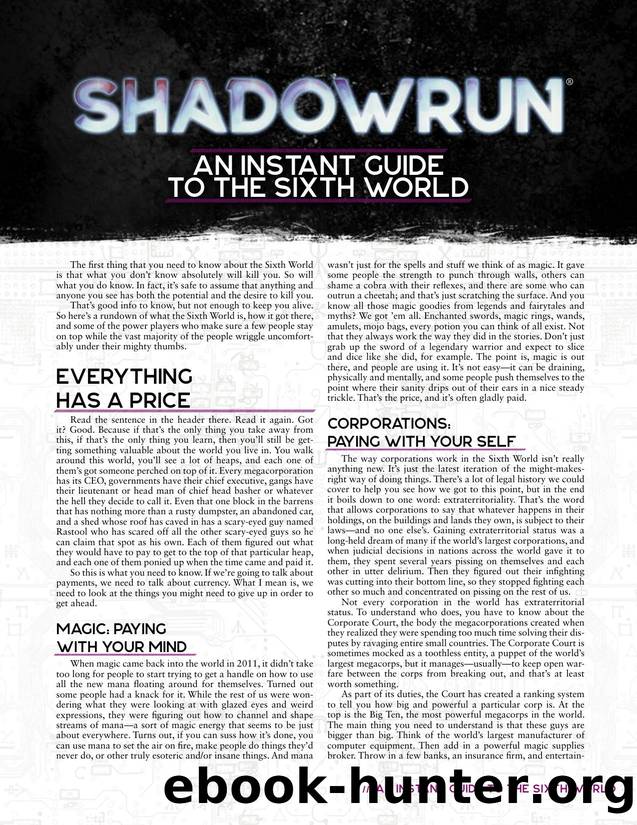 Shadowrun: Beginner Box: An Instant Guide to the Sixth World by Catalyst Game Labs
