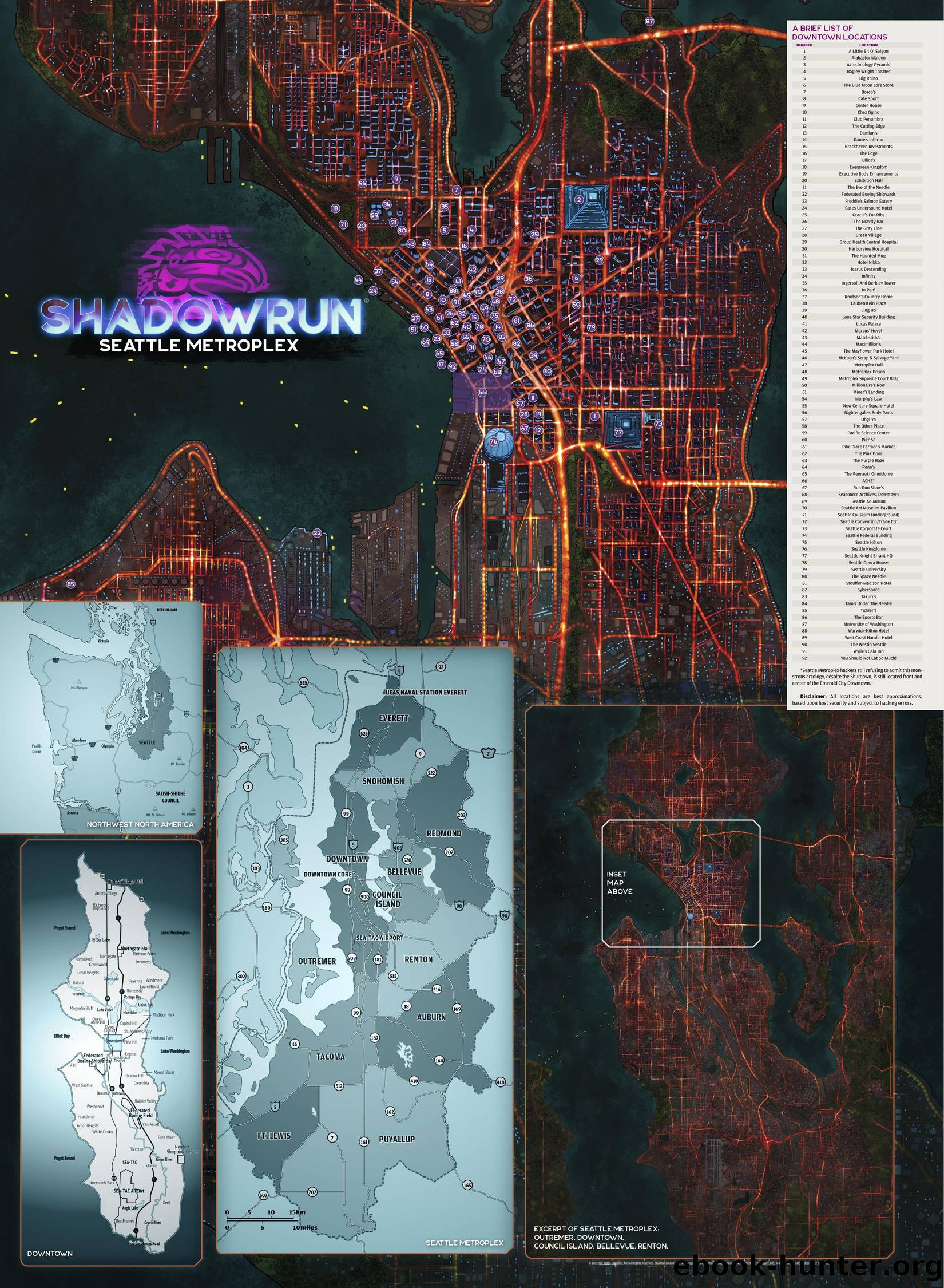 Shadowrun: Beginner Box: Seattle Metroplex Poster Map by Catalyst Game Labs