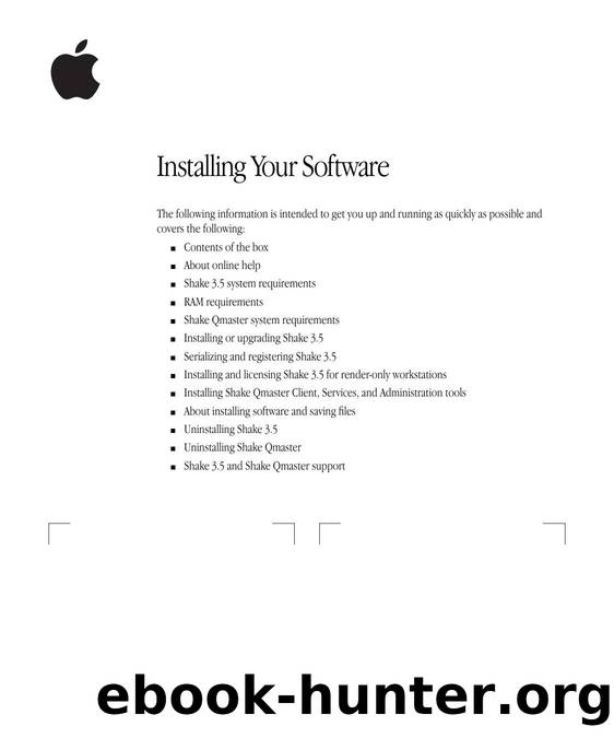 Shake 3.5 Install Guide by Apple Computer Inc