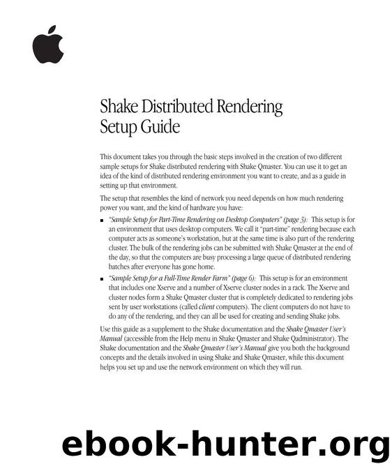Shake Distributed Rendering Setup Guide by Apple Computer Inc