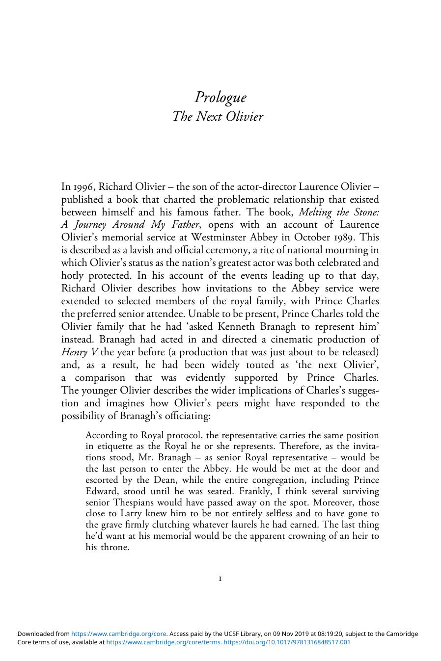 Shakespearean Star: Laurence Olivier and National Cinema by Jennifer Barnes