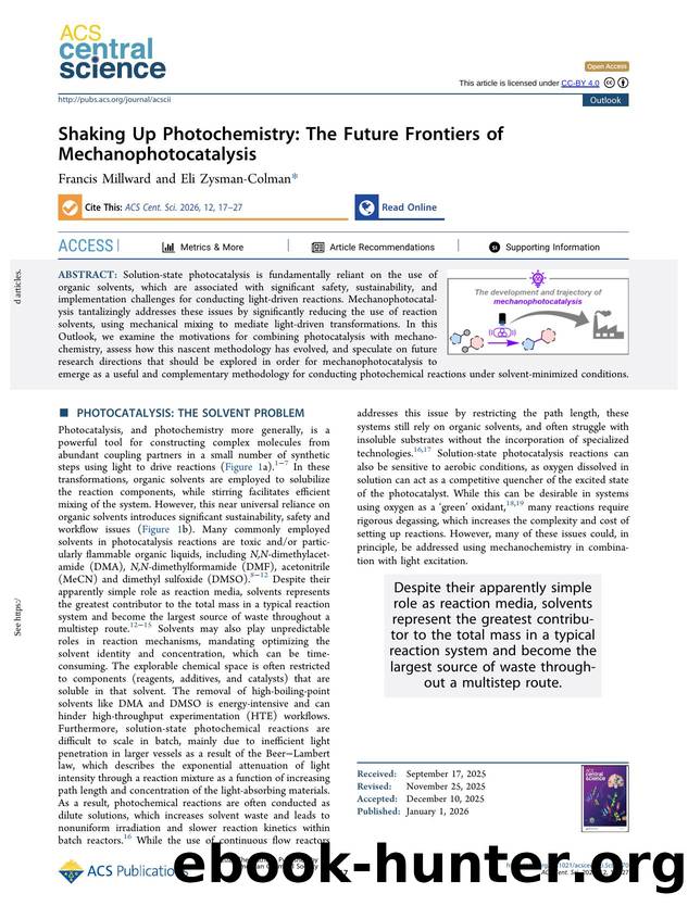 Shaking Up Photochemistry: The Future Frontiers of Mechanophotocatalysis by Francis Millward & Eli Zysman-Colman