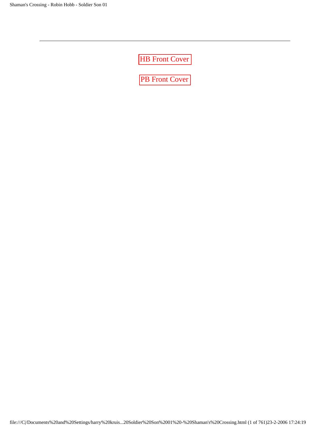 Shaman's Crossing - Robin Hobb - Soldier Son 01 by Unknown