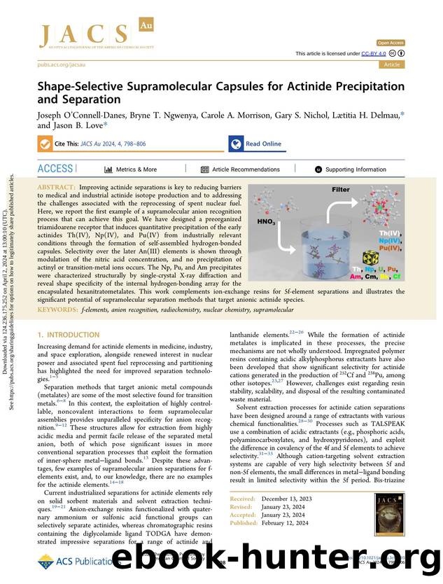 Shape-Selective Supramolecular Capsules for Actinide Precipitation and Separation by unknow