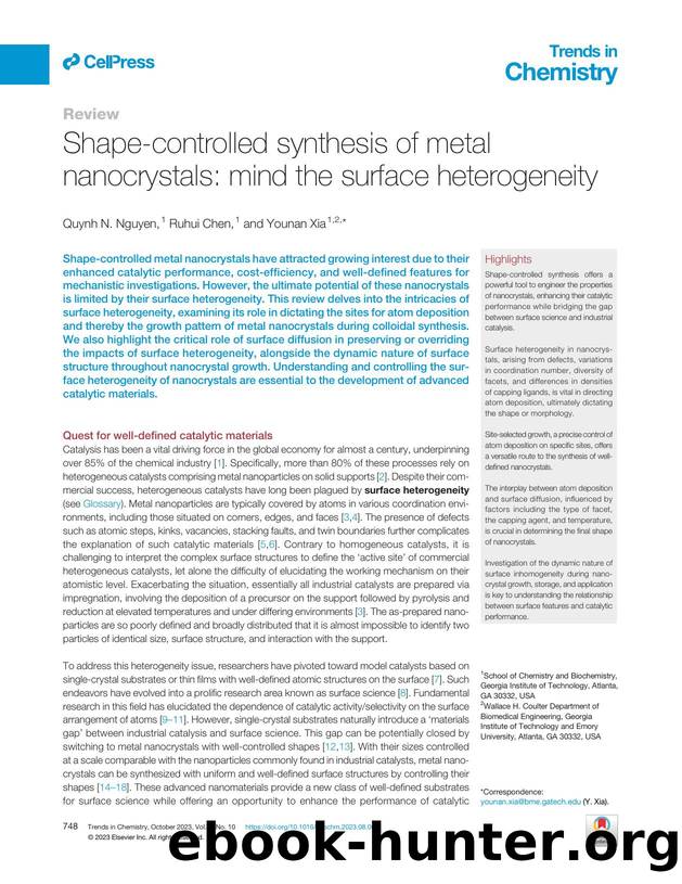 Shape-controlled synthesis of metal nanocrystals: mind the surface heterogeneity by Quynh N. Nguyen & Ruhui Chen & Younan Xia