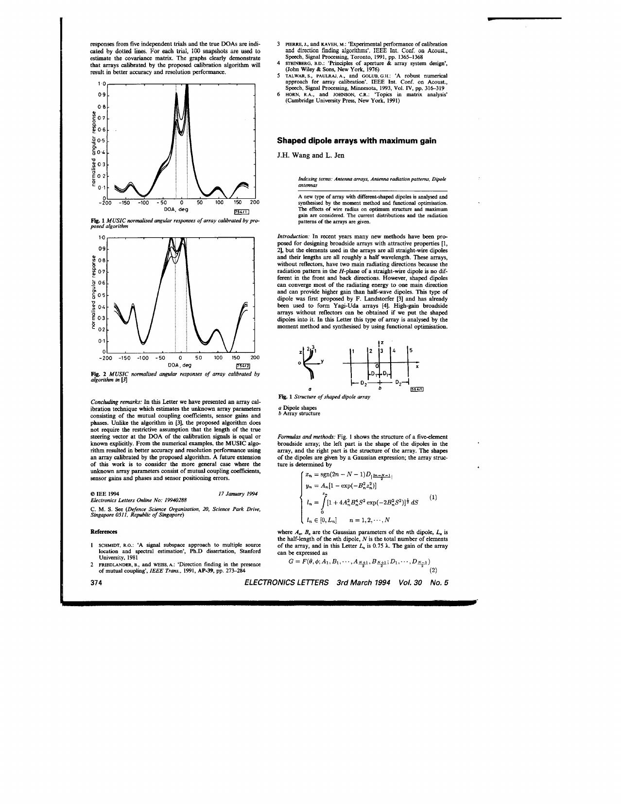 Shaped dipole arrays with maximum gain - Electronics Letters by IEEE