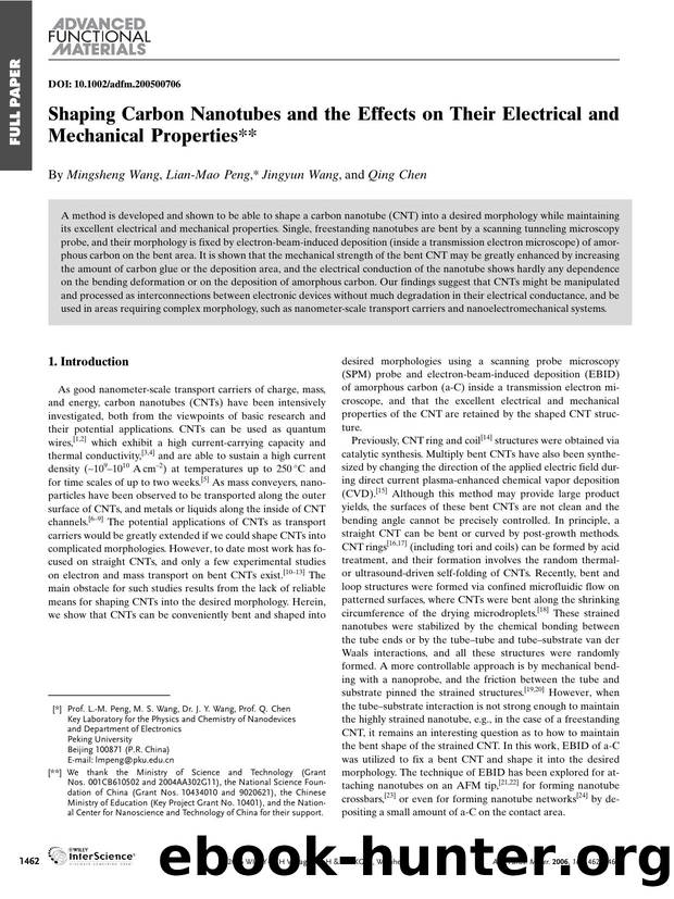 Shaping Carbon Nanotubes and the Effects on Their Electrical and Mechanical Properties by Unknown