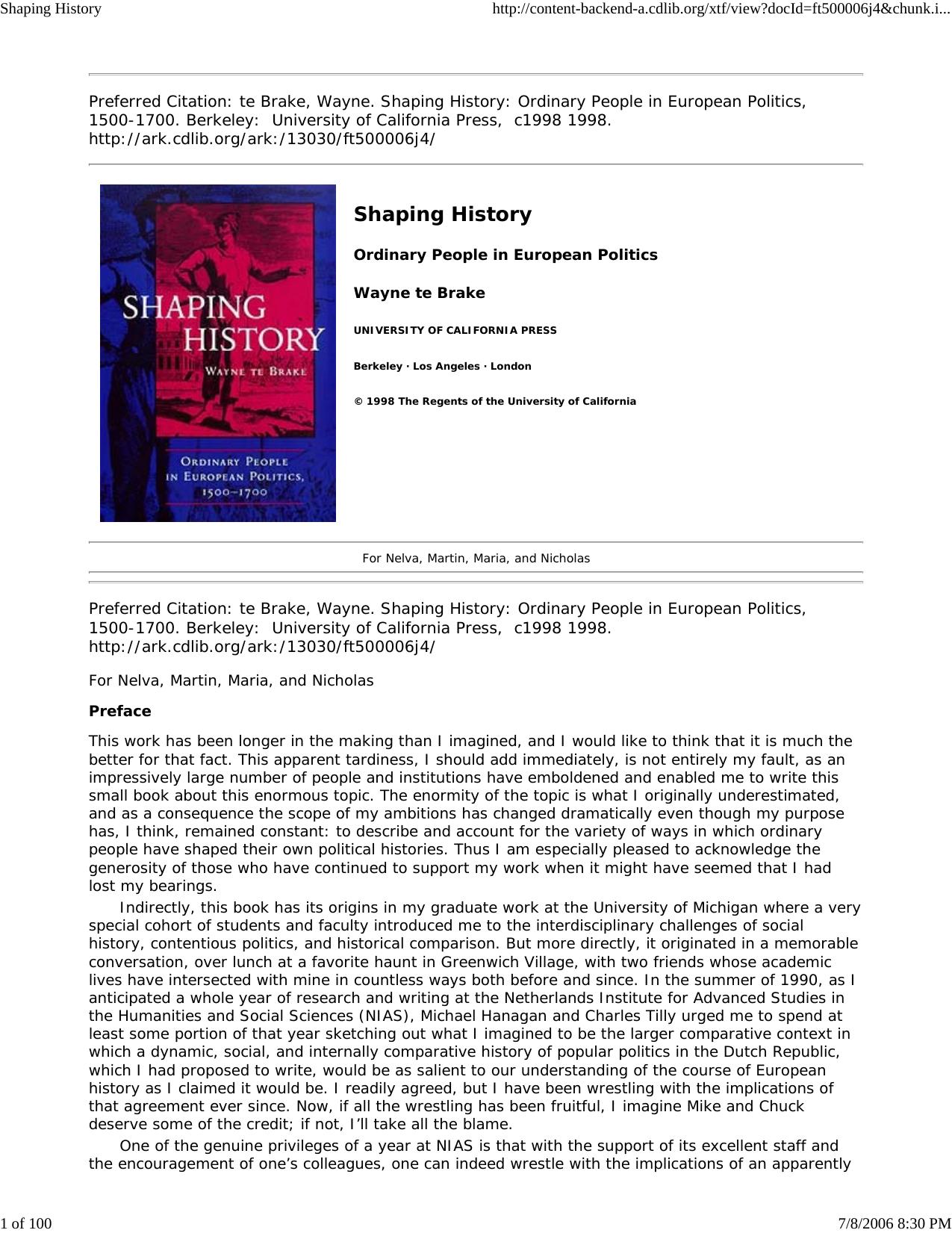 Shaping History by Master Clark