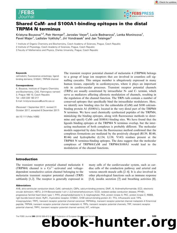 Shared CaMâ and S100A1âbinding epitopes in the distal TRPM4 N terminus by Unknown