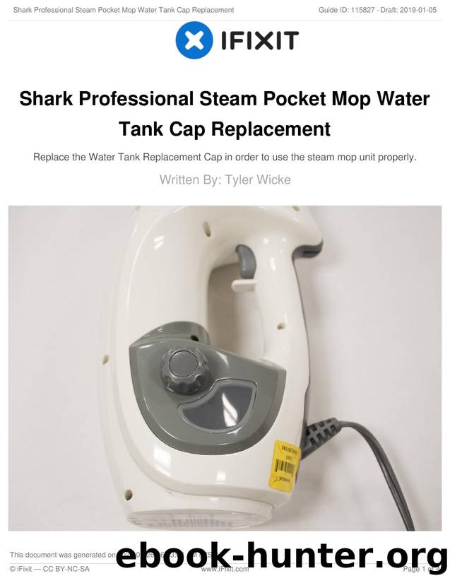 Shark Professional Steam Pocket Mop Water Tank Cap Replacement by Unknown