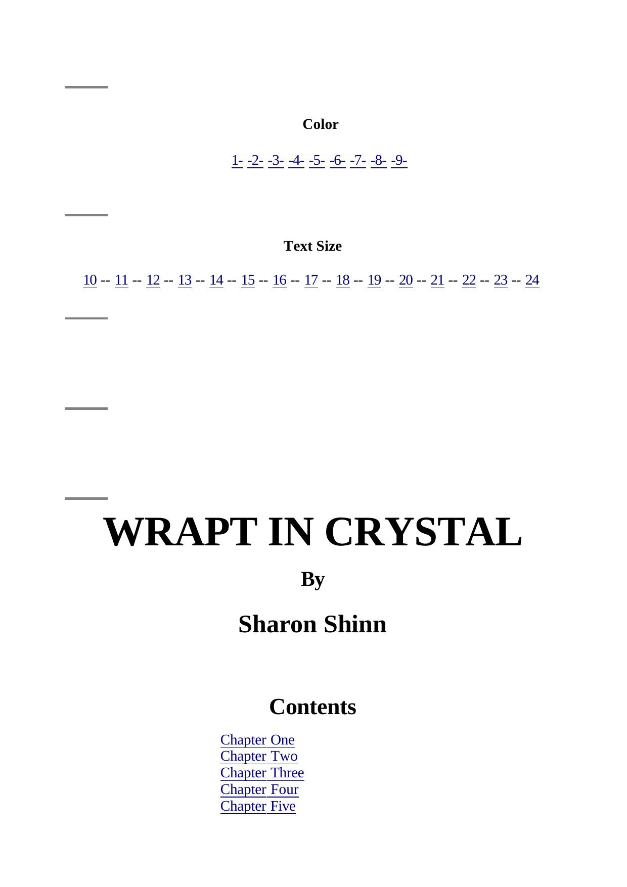 Sharon Shinn Wrapt in Crystal by Unknown