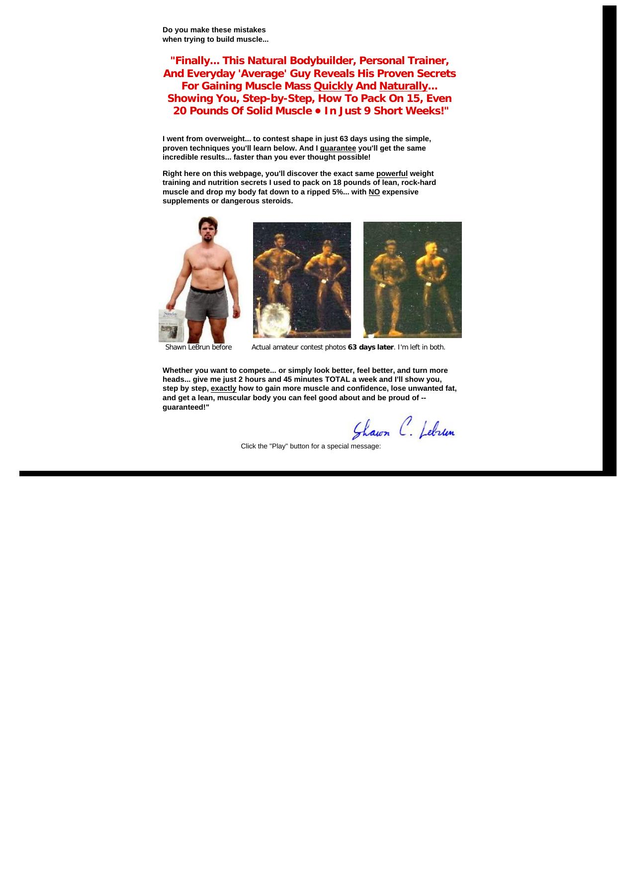 Shawn Lebruns Simple Steps To Get Huge And Shredded. by Best of Kuszter's Collection