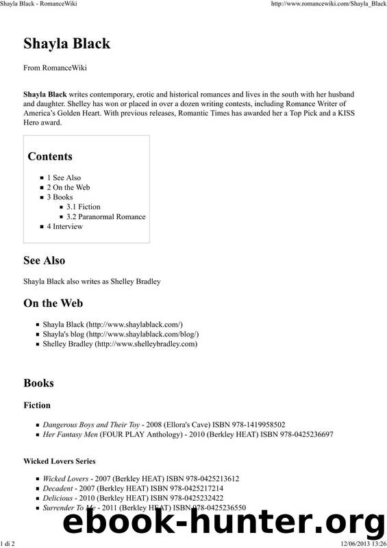 Shayla Black - RomanceWiki by Paolo